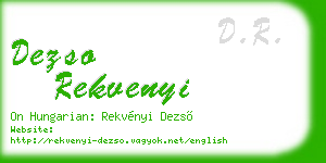 dezso rekvenyi business card